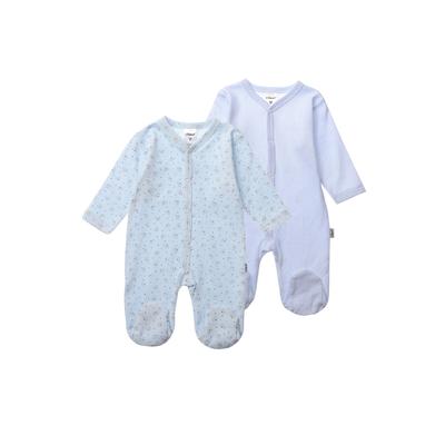 Strampler LILIPUT, Baby, Gr. 86/92, EURO-Größen, blau (hellblau), 100% Baumwolle, casual, Langarm, Overalls, 2er-Pack mit niedlichen Motiven