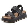 Plateausandaletten LASCANA "Sommerschuh, Sandale, Sandalette, offener Schuh", Damen, Gr. 39, schwarz, Obermaterial: 100% Rindsleder. Futter: 100% Rindsleder. Decksohle: 100% Synthetik. Laufsohle: 100% Synthetik, unifarben, casual, Schuhe, Sandalette...