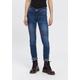 Skinny-fit-Jeans ARIZONA "im Biker- Look" Gr. 52, N-Gr, blau (darkblue, used) Damen Jeans Röhrenjeans