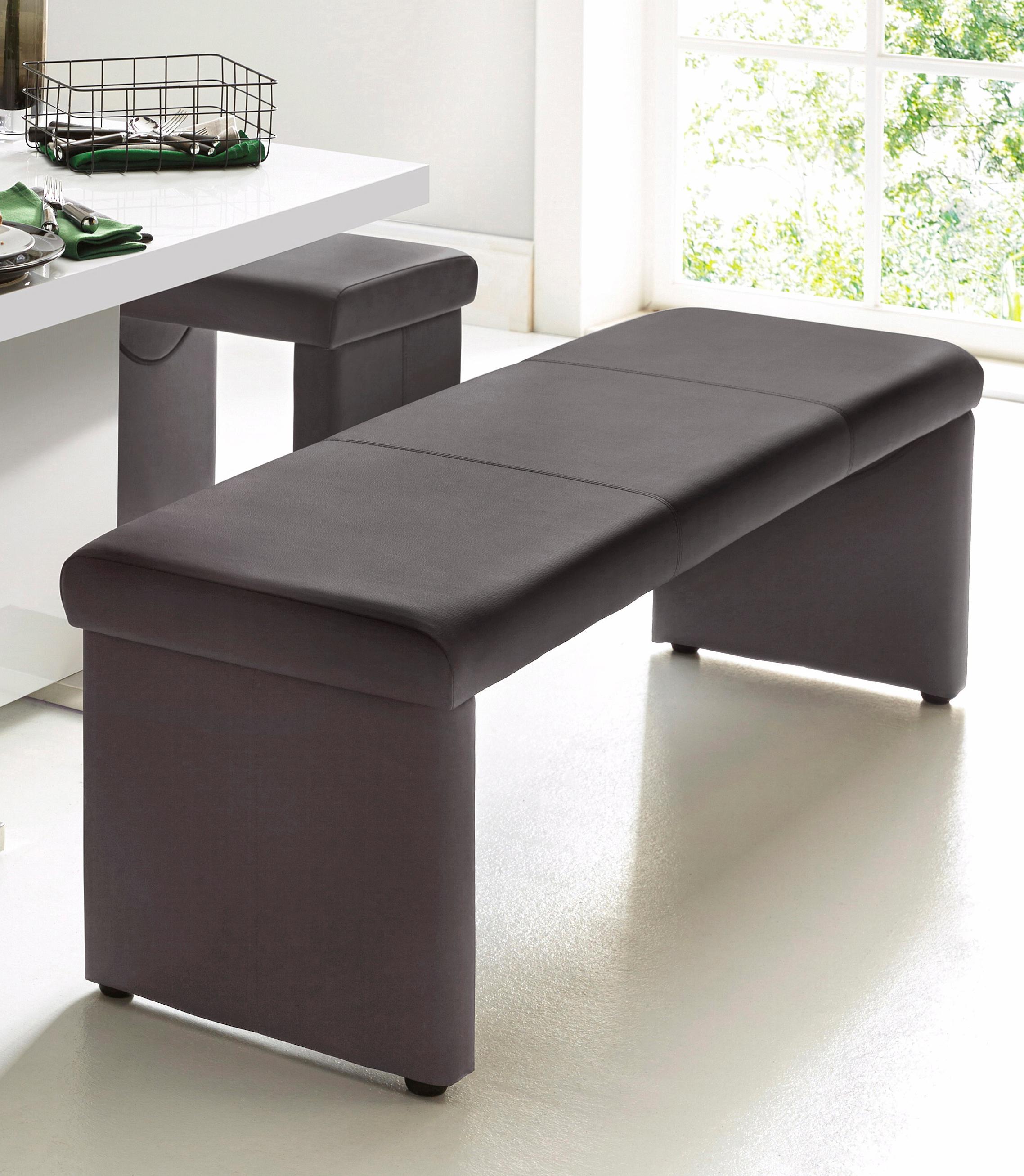 „Sitzbank HOMEXPERTS „“Charisse““ Sitzbänke Gr. B/H/T: 160 cm x 83 cm x 54 cm, Kunstleder, ohne Rückenlehne, braun (dunkelbraun) Essbank Polsterbank Sitzbank Essbänke Sitzbänke wahlweise mit Rückenlehne“