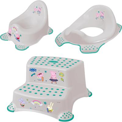 Töpfchen KEEEPER "Peppa Pig", Baby, grau (hellgrau), Polypropylen (PP), Töpfchen, Kinderpflege-Set - Töpfchen, Toilettensitz und Tritthocker