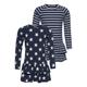 Jerseykleid KIDSWORLD "2er Pack für kleine Mädchen" Gr. 104/110, N-Gr, blau (marine) Mädchen Kleider Festliche