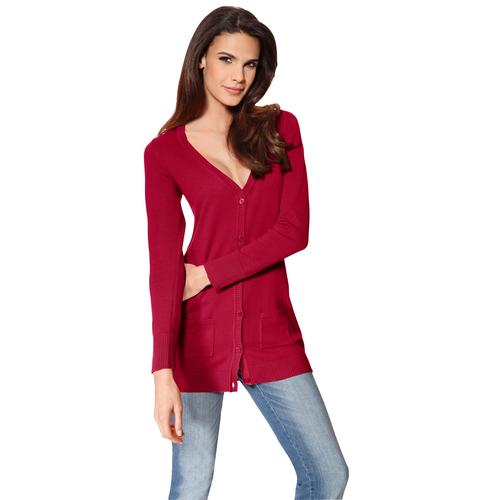 Strickjacke HEINE Gr. 34, rot Damen Strickjacken