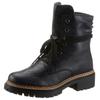Schnürboots RIEKER, Damen, Gr. 36, blau (nachtblau), Lederimitat, klassisch, Schuhe, Stiefelette, Profilsohle, Blockabsatz, mit lässiger Schnürung