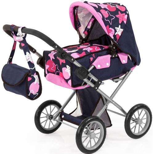 „Kombi-Puppenwagen BAYER „“City Star, blau/Sterne““ Puppenwagen blau (blau, sterne) Kinder Puppenwagen -trage mit Wickeltasche“