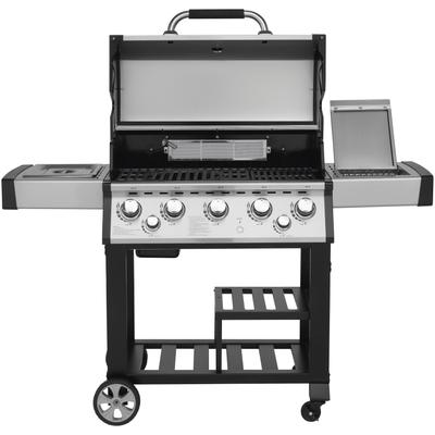 Gasgrill JUSTUS "Mars" Grills Gr. B/H/T: 158cm x 122cm x 62cm, silberfarben (edelstahlfarben) BxTxH: 158x62x122 cm