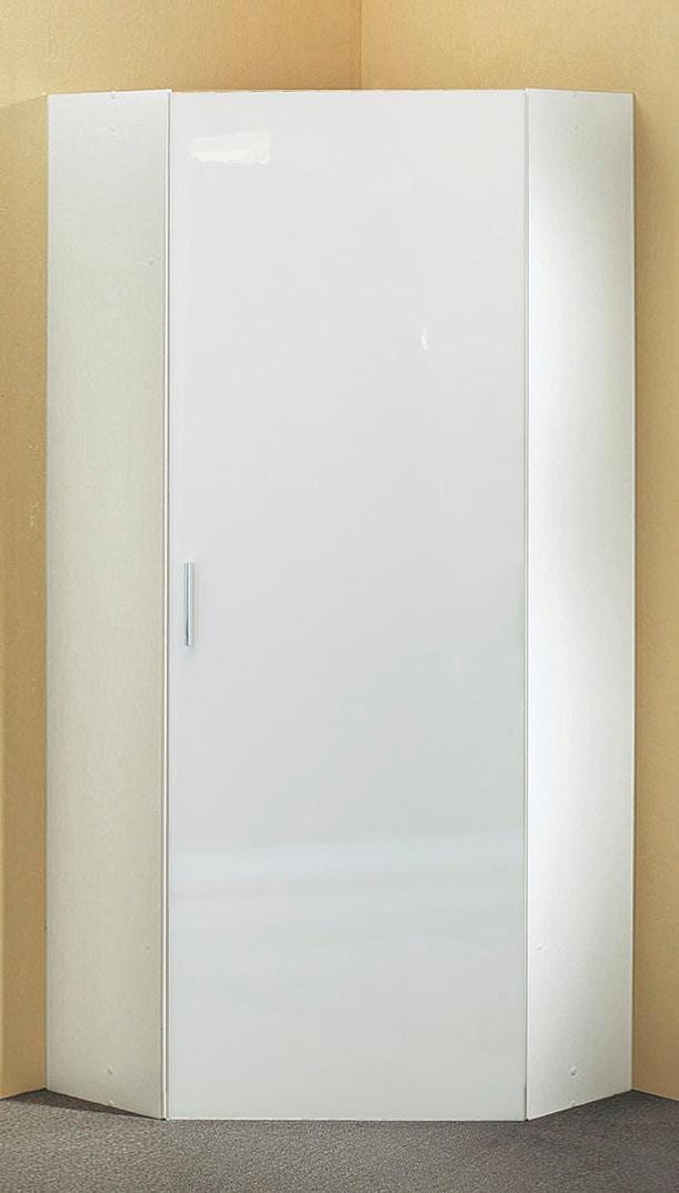 Eckkleiderschrank WIMEX "Malta", weiß (weiß, hochglanz weiß), Schränke, Eckkleiderschrank Kleiderschrank Schranksystem, mit Hochglanz-Front