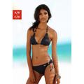 Triangel-Bikini-Top LASCANA "Italy" Gr. 38, Cup C/D, schwarz Damen Bikini-Oberteile Ocean Blue mit Zierringen