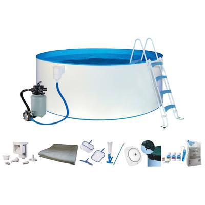 Rundpool MY POOL BWT "inkl. LED-Scheinwerfer zur effektvollen Beleuchtung", weiß, H:120cm Ø:350cm, Schwimmbecken, mit umfangreichem Zubehör in zwei Größen