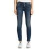 Slim-fit-Jeans TOM TAILOR "Alexa Slim", Damen, Gr. 27, Länge 30, blau (random bleached), Denim/Jeans, Obermaterial: 98% Baumwolle, 2% Elasthan, casual, Jeans, mit Knopfleiste und dekorativ gesteppter Passe, Topseller