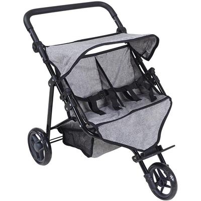 Puppen-Zwillingsbuggy KNORRTOYS "Duo - Jeans Grey" Puppenwagen grau (jeans grey) Kinder