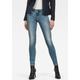 Skinny-fit-Jeans G-STAR RAW "Midge Zip Mid Skinny" Gr. 33, Länge 30, blau (lt vintage aged destroy) Damen Jeans Röhrenjeans