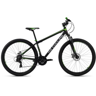 Mountainbike KS CYCLING "Xceed" Fahrräder Gr. 42 cm, 29 Zoll (73,66 cm), schwarz (schwarz, grün) Hardtail