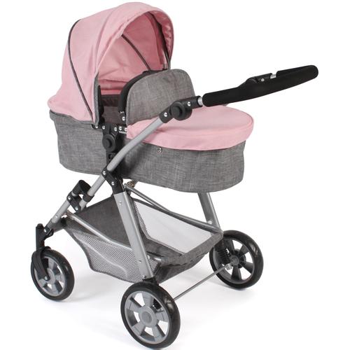 „Kombi-Puppenwagen CHIC2000 „“Nele, Melange Grau-Rosa““ Puppenwagen rosa (melange grau, rosa) Kinder Puppenwagen -trage zusammenklappbar“