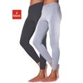 Leggings VIVANCE ACTIVE, Damen, Gr. 44/46, N-Gr, grau (hellgrau, schwarz), Single Jersey, Obermaterial: 95% Baumwolle, 5% Elasthan. Melange in der Packung: 60% Baumwolle, 35% Polyester, 5% Elasthan, unifarben, meliert, Basic, Basic lang, Hosen, mit...