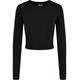 Langarmshirt URBAN CLASSICS "Urban Classics Damen Ladies Organic Cropped Longsleeve" Gr. 5XL, schwarz (black) Damen Shirts Cropped Shirt Langarmshirts