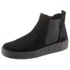Chelseaboots GABOR, Damen, Gr. 37, schwarz (schwarz, schwarz), Veloursleder, unifarben, sportlich, Schuhe, Plateau, Stiefelette, Schlupfschuh mit dezenten Kontrastnähten