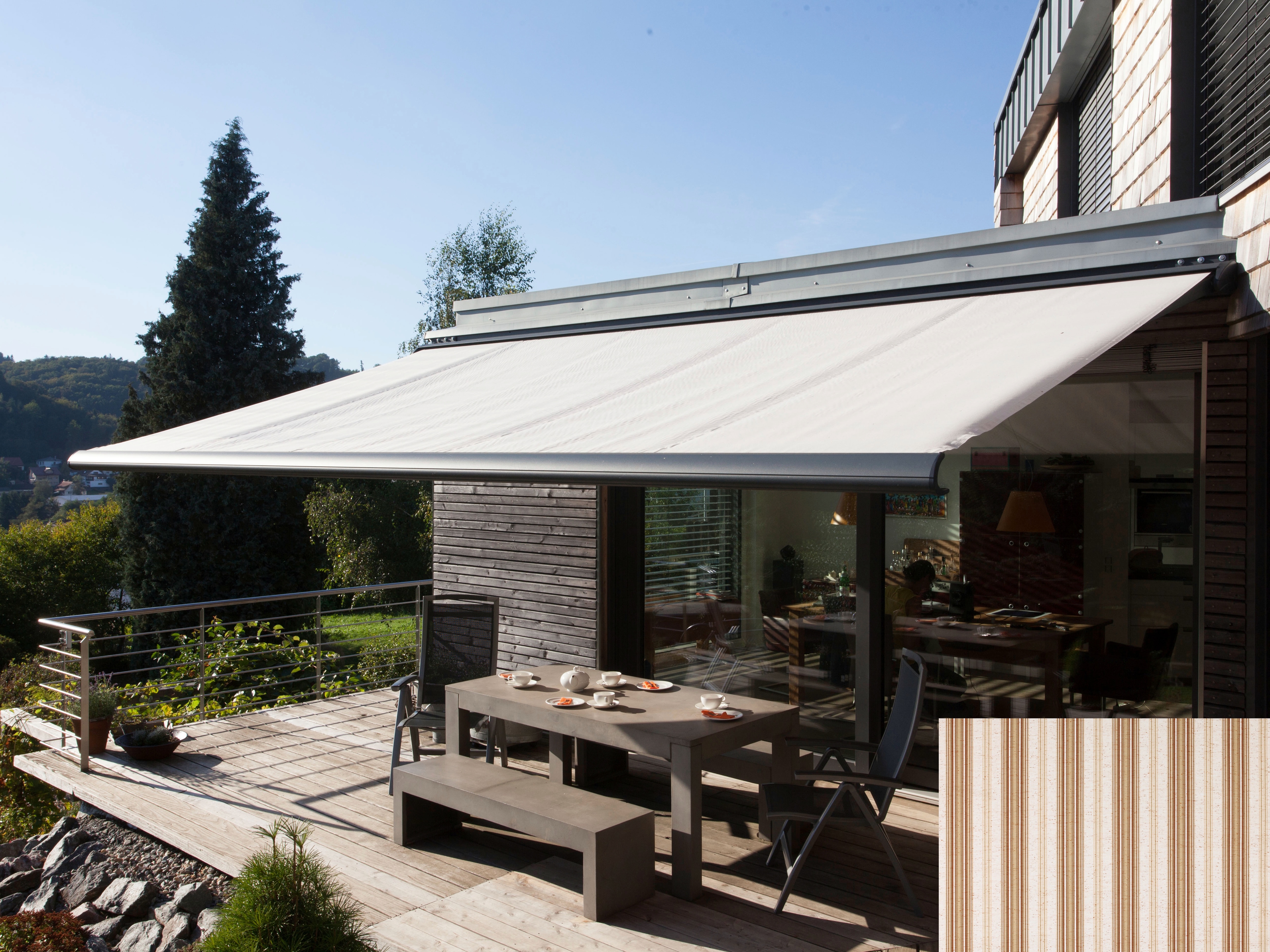 Kassettenmarkise WISMAR "Classic S-Compact", braun (braun, beige), B:250cm, Polyacryl, Markisen, Breite: 250 cm, Ausfall: 200 cm