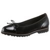Ballerina GABOR, Damen, Gr. 44, schwarz, Lacklederimitat, Ziegenveloursleder, unifarben, klassisch, Schuhe, Flats, Chunky Slipper mit komfortablem Gummieinfass