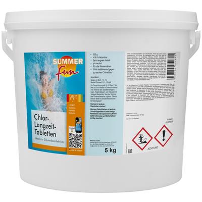 Chlortabletten SUMMER FUN "Chlor-Langzeit-Tabletten", weiß, 5 kg, Wasserpflegemittel, 5 kg Image