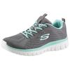 Sneaker SKECHERS "Graceful - Get Connected", Damen, Gr. 42, grau (grau, mint), Textil, sportlich, Schuhe, Freizeitschuh, Halbschuh, Schnürschuh mit Memory Foam