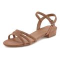 Sandale LASCANA Gr. 41, braun (taupe) Damen Schuhe Riemchensandale Sandalette Sandalette, Sommerschuh mit geflochtenen Riemchen VEGAN Bestseller