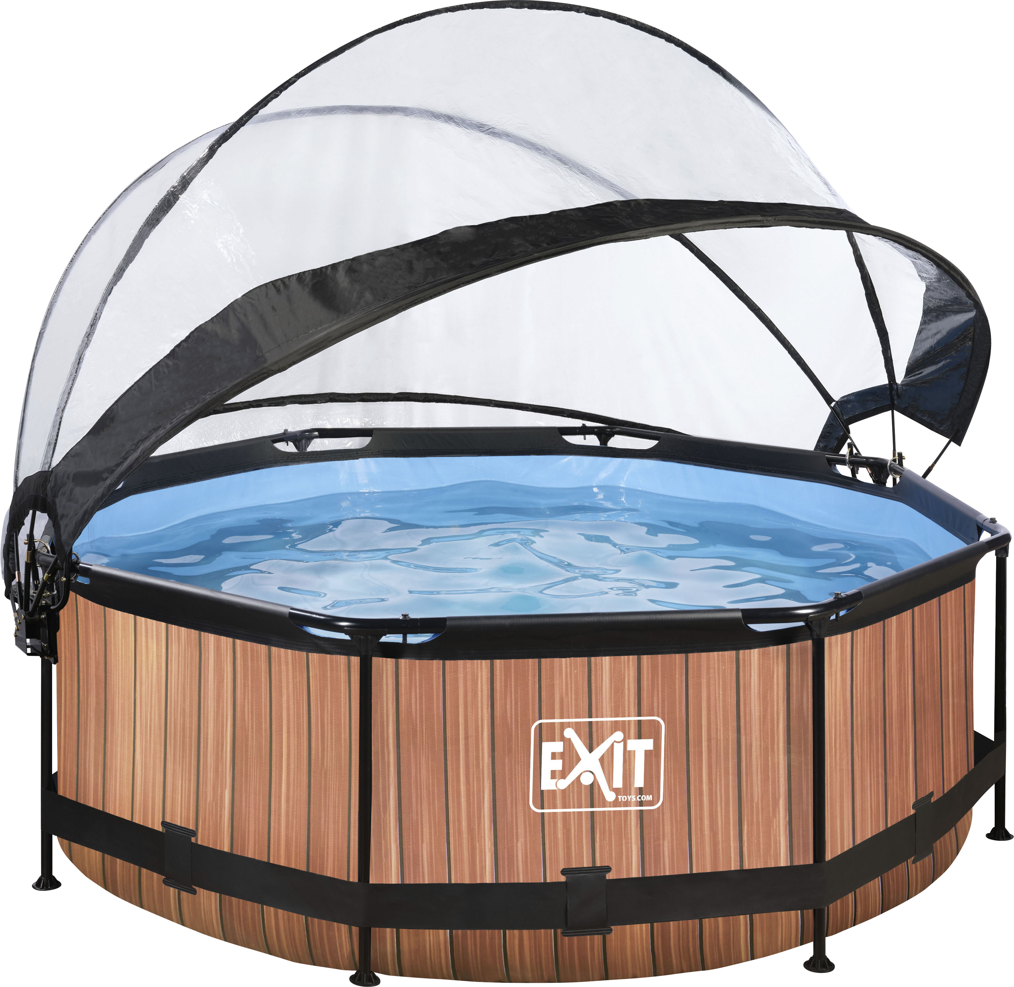 Framepool EXIT "inkl. multifunktionaler Abdeckung", braun, H:76cm Ø:244cm, Schwimmbecken, ØxH: 244x76 cm, mit Kartuschenfilter und Abdeckung Image