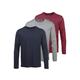 Langarmshirt MAN'S WORLD "neue Farbe ", Herren, Gr. 72/74 (5XL), bunt (rot, marine, grau, meliert), Single Jersey, Obermaterial: 100% Baumwolle, unifarben, Basic, regular fit, Rundhals, Langarm normaler Saum, Shirts, Langarm, unifarben, aus...