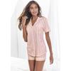 Shorty S.OLIVER, Damen, Gr. 44/46, rosa (hellrosa, allover), Single Jersey, Obermaterial: 50% Baumwolle, 50% Viskose, gestreift, bedruckt, casual, klassisch kurz, V-Ausschnitt, Kurzarm mit Paspel,eingesetzt Manschette, Homewear-Sets, mit Knopfleiste...