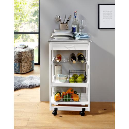 Sideboard HOME AFFAIRE Sideboards Gr. B/H/T: 47 cm x 82 cm x 37 cm, 1, weiß Sideboards mit Edelstahltop