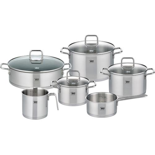 "Topf-Set ELO ""Citrin"" Töpfe Gr. + Höhe 29 cm, silberfarben (edelstahlfarben) Topfset Topfsets Topf Induktion"