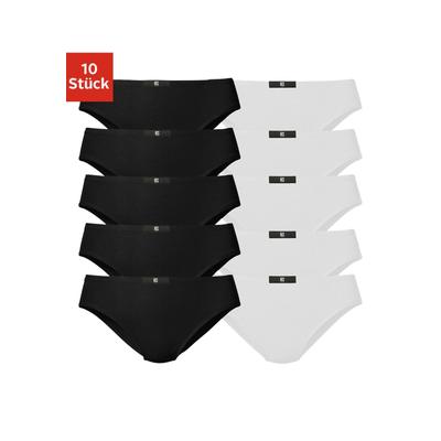 Slip H.I.S, Damen, Gr. 34, schwarz-weiß (schwarz, weiß), Jersey, Obermaterial: 95% Baumwolle, 5% Elasthan, unifarben, kö