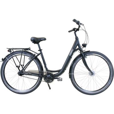 Cityrad HAWK BIKES "City Wave Easy Black" Gr. 44, schwarz, Fahrräder, 44cm, 26 Zoll (66,04cm), für Damen und Herren