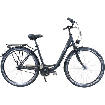 Cityrad HAWK BIKES "City Wave Easy Black" Fahrräder Gr. 44cm, 26 Zoll (66,04cm), schwarz für Damen und Herren