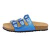 Pantolette LICO "Pantolette Bioline Flower", Gr. 37, blau, Synthetik, Schuhe Damenschuh Pantolette Sommerschuh Schlappen