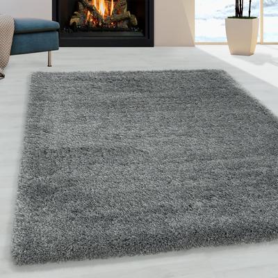 Hochflor-Teppich AYYILDIZ TEPPICHE "FLUFFY 3500", grau (hellgrau), B:200cm H:50mm L:290cm, Polypropylen (PP), Teppiche, Langflor, Shaggy, uni, robust, auch in rund erhältlich, Wohnzimmer Image