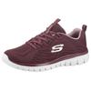 Sneaker SKECHERS "Graceful - Get Connected", Damen, Gr. 39, rot (bordeaux), Textil, sportlich, Schuhe, Freizeitschuh, Halbschuh, Schnürschuh mit Memory Foam
