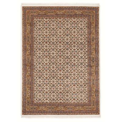 Orientteppich OCI DIE TEPPICHMARKE "Himla Herati" Gr. 2, beige (creme, beige), B:90cm H:20mm L:160cm, Wolle, Teppiche, Fransenteppich, reine Wolle, hochwertig handgeknüpft, mit Fransen, warmes Raumklima Image