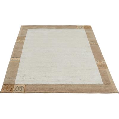 Wollteppich LUXOR LIVING "India" Gr. 5, beige, B:200cm H:20mm L:250cm, Wolle, Teppiche, Designer-Teppich Knüpfteppich Schurwollteppich Teppich, reine Wolle, handgeknüpft, mit Bordüre, auch als Läufer Image
