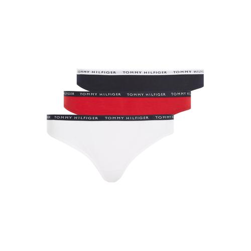 Slip TOMMY HILFIGER UNDERWEAR Gr. XS, bunt (blau, weiß, rot) Damen Unterhosen mit schmalem Logobündchen