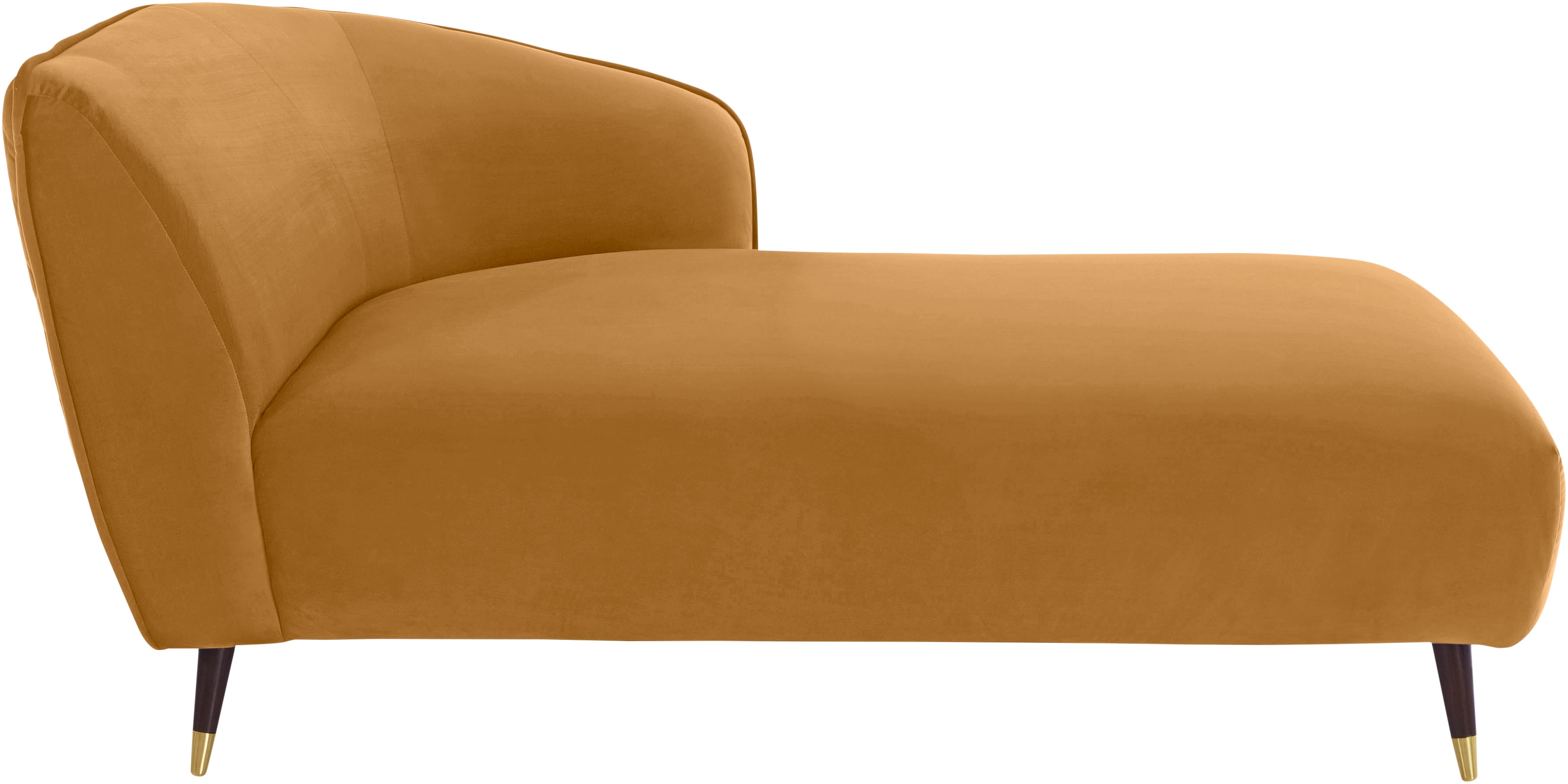 Recamiere HOME AFFAIRE "Oradea", gold, B:160cm H:78cm T:91cm, Samtoptik (100% Polyester), Sofas, Longchair, mit eleganter Steppung auf Rückseite der Rückenlehne