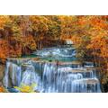 PAPERMOON Fototapete "Autumn Waterfall Thailand" Tapeten Gr. B/L: 2,5 m x 1,86 m, Bahnen: 5 St., bunt (mehrfarbig) Fototapeten