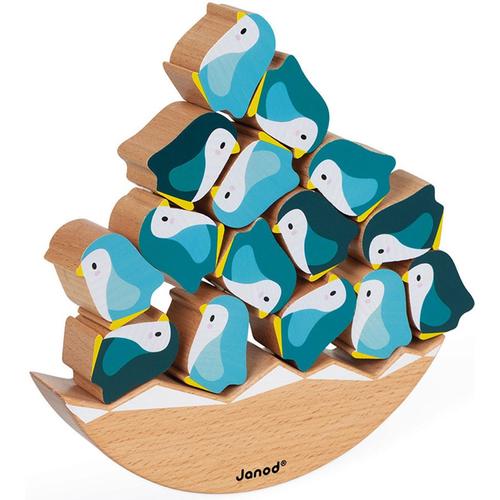 „Spiel JANOD „“Holzspielzeug, WWF Schaukel-Pinguine““ Spiele bunt (natur, bunt) Kinder Geschicklichkeitsspiele FSC- schützt Wald – weltweit“