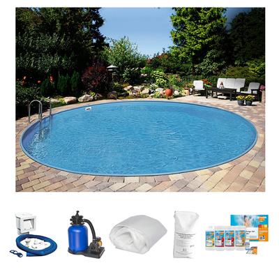 Rundpool CLEAR POOL "PREMIUM IBIZA", weiß, H:120cm Ø:420cm, Schwimmbecken, inkl. umfangreichem Zubehör in verschiedeneren Größen