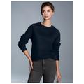 Sweatshirt TRIGEMA "TRIGEMA Sweatshirt mit angerauter Innenseite", Damen, Gr. L, blau (navy), 70% Baumwolle, 30% Polyester, Basic, Sweatshirts