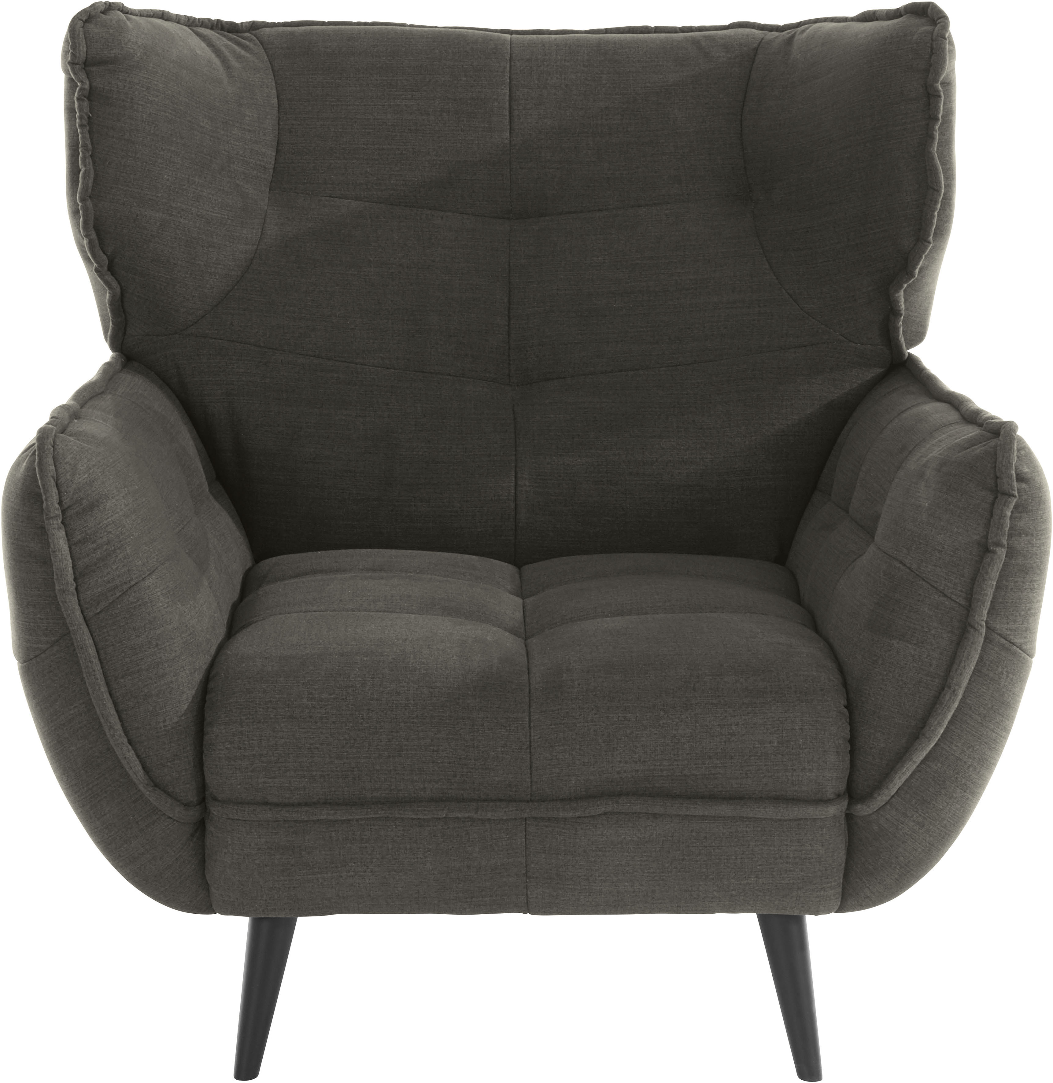 Sessel LEONIQUE "Ariana", grün (hunter), B:103cm T:98cm, 100% Polyester, Sessel, Sessel, Stylischer Hochlehner bzw. Ohrensessel