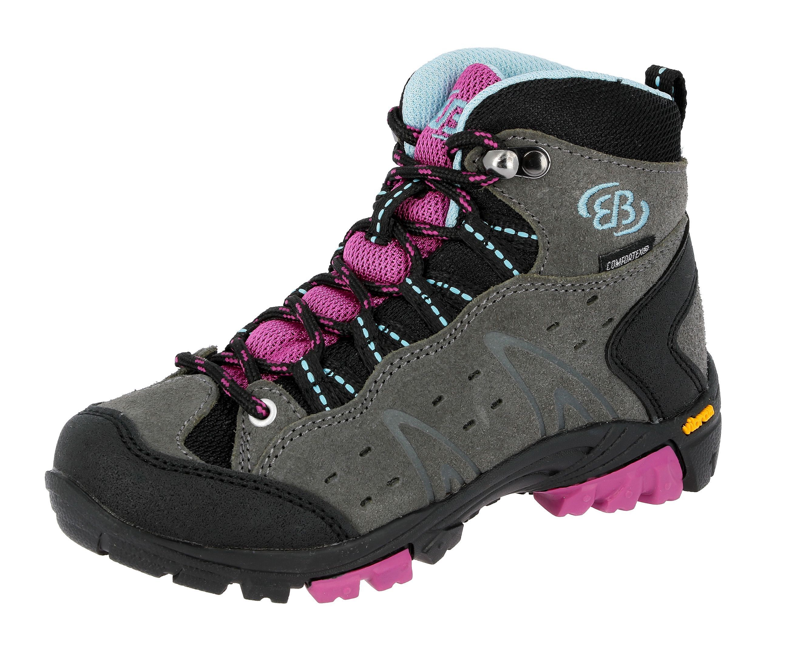 Wanderschuh BRÜTTING "Outdoorstiefel Mount Bona High Kids", Gr. 39, grau, Veloursleder, Schuhe Image