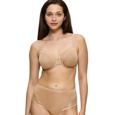 Minimizer-BH TRIUMPH "Ladyform Soft W X", Damen, Gr. 75, Cup D, smooth natur, Microtouch, Spitze, Obermaterial: 50% Poly