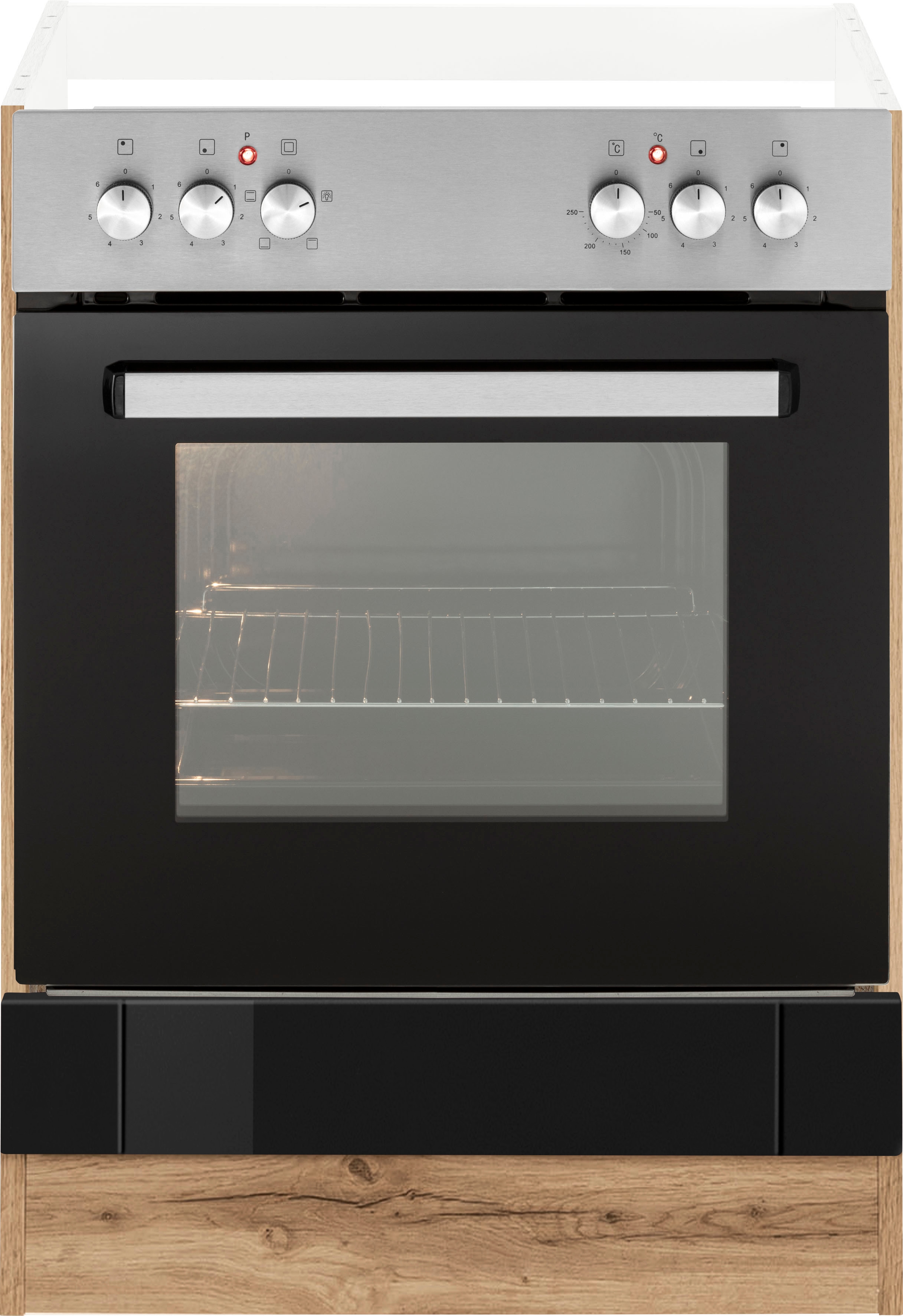 Herdumbauschrank KOCHSTATION "KS-Tinnum", schwarz, B:60cm H:82cm T:60cm, Holzwerkstoff, Schränke, Herdumbauschrank, 60 cm breit, für Herd-Set Image