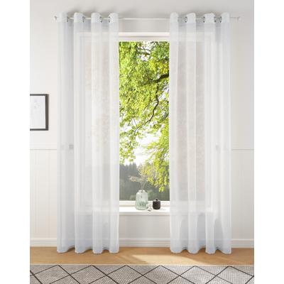 Gardine MY HOME "REGINA" Gr. 4, weiß, B:140cm H:245cm, Polyester, Gardinen, Vorhang, Fertiggardine, 2-er Set, transparent, modern, Struktur Image